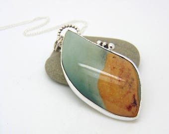 Polychrome Jasper Pendant - Statement Jewellery - Hallmarked Sterling Silver - Gemstone Pendant - Desert Jasper - Statement Pendant