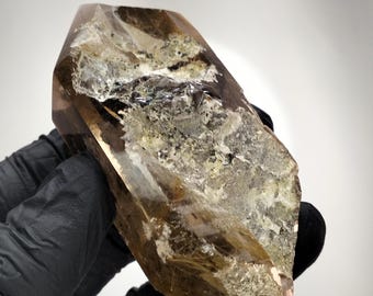 139gr Extrem Seltene Garten Quarz Spitze mit Goldenen Rutilen - Brasilianischer Schatz!