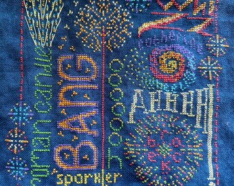 花火大会の刺繍枠パターン:愛の刺繍(PDFダウンロード、直径15cm 花火大会の刺繍枠パターン:愛の刺繍(PDFダウンロード、直径15cm
