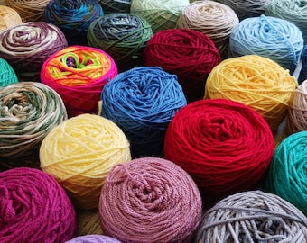 5 Bulk Yarn Cakes By The Pound Mystery Yarn Skein Destash! 3oz Each Huge Assort. Free shipping!