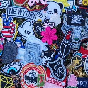IRON Bundle of 100 Randomly Picked Mystery  Iron on Patches Surprise Grab Bag Brand New High Quality Free USA Shipping  Huge Patch Lot! Sale