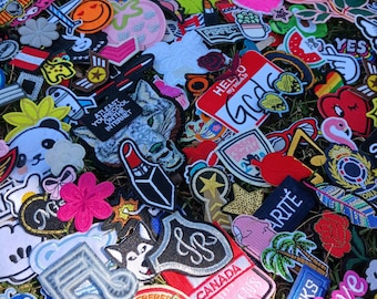 IRON Bundle of 25/50/75/100 Random Picked Mystery Iron on Patches Surprise Grab Bag Brand New. Quality Free USA Shipping