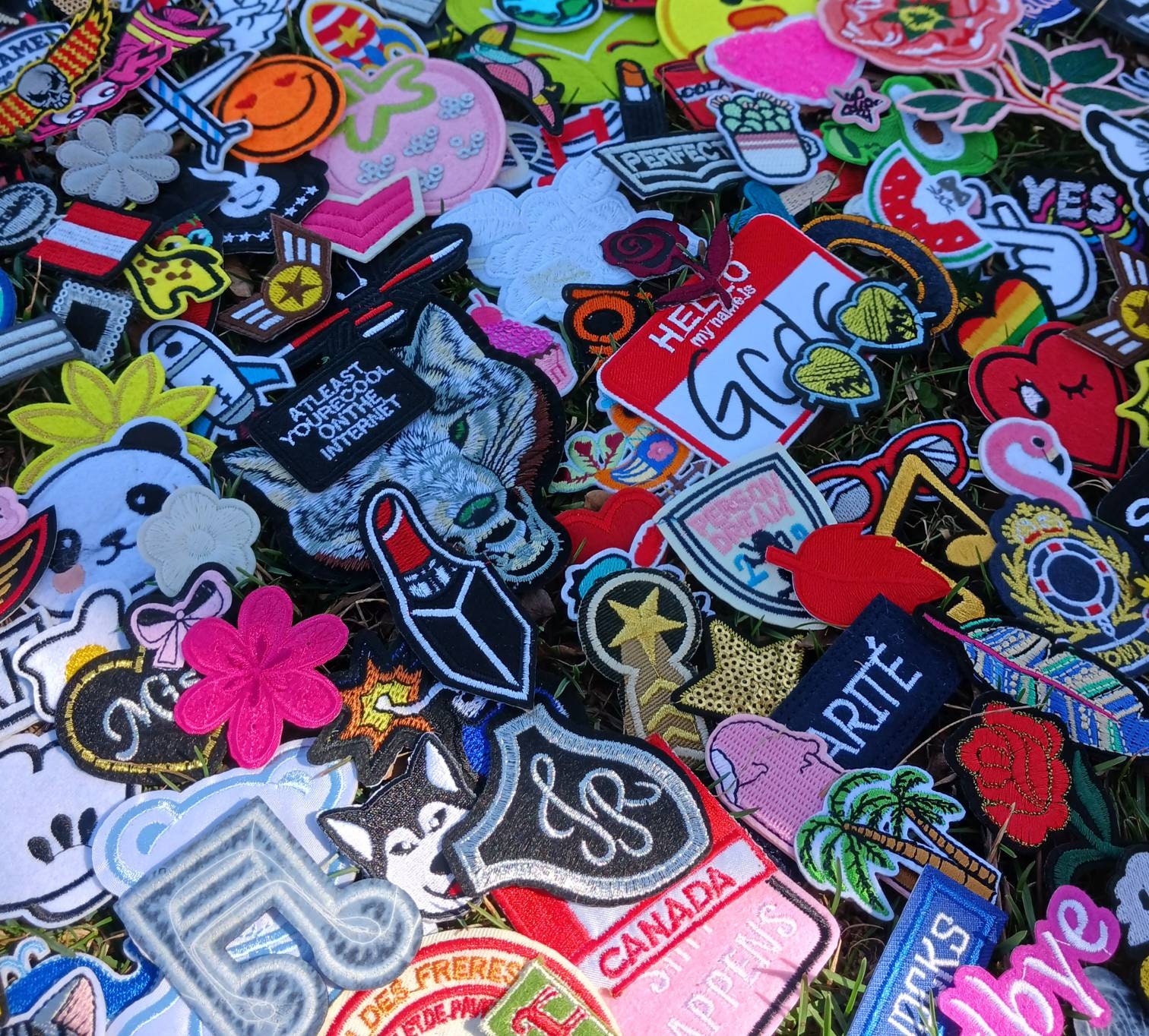 IRON Bundle of 100 Randomly Picked Mystery Iron on Patches Surprise Grab  Bag Brand New High Quality Free USA Shipping Huge Patch Lot Sale 