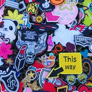 IRON Bundle of 50 Randomly Picked Mystery  Iron on Patches Surprise Grab Bag Brand New High Quality Free USA Shipping  Huge Patch Lot! Sale
