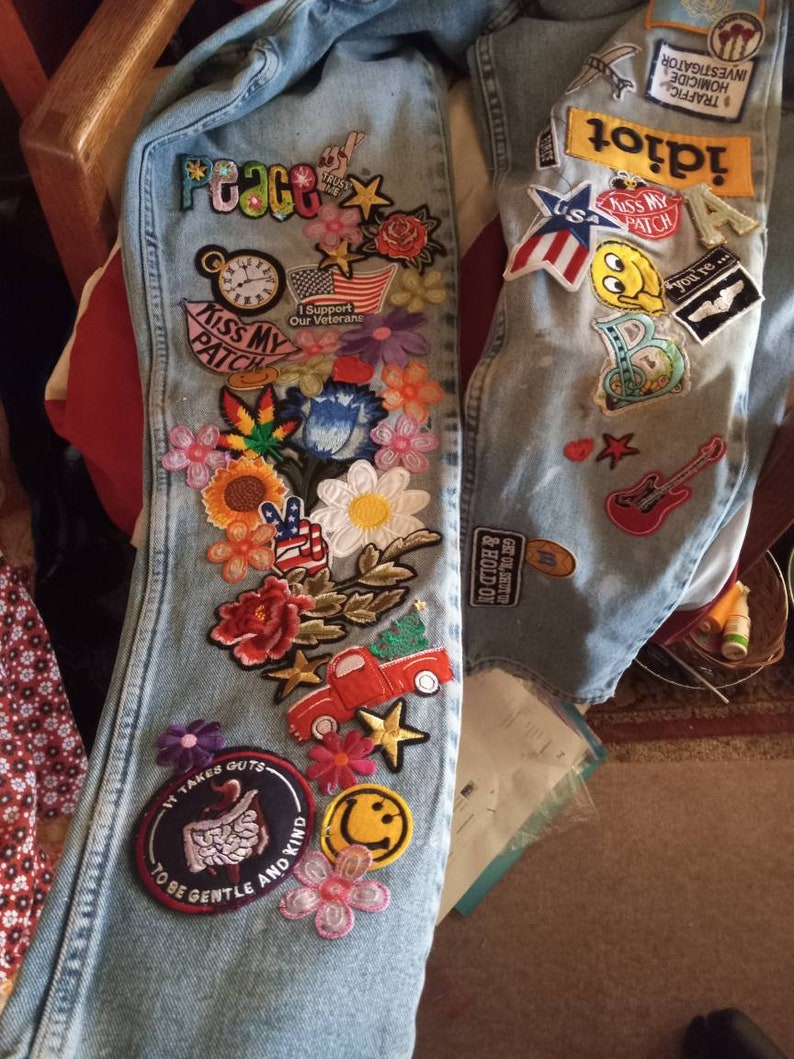 MIXED SEW on and IRON 25/50/75/100 patches, randomly selected lot. Mystery grab bag, surprise assortment of appliques image 2