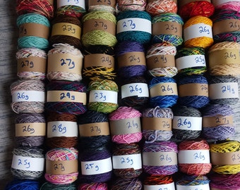 24 mystery sock cakes 600 Grams total Scrappy Sock Yarn 25 Grams Per Cake. Wool Nylon Fingering Weight #1