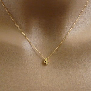 Collar con número, Collar con número personalizado, Collar con número a medida, Collar con número de la suerte, Número de oro