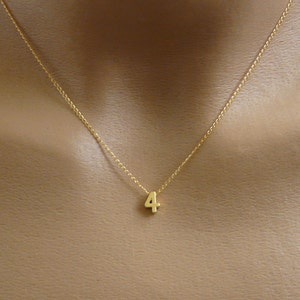 Number necklace, Personalized number necklace, Custom number necklace, Lucky number necklace, Gold number