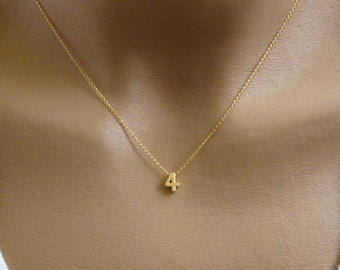 Number necklace, Personalized number necklace, Custom number necklace, Lucky number necklace, Gold number