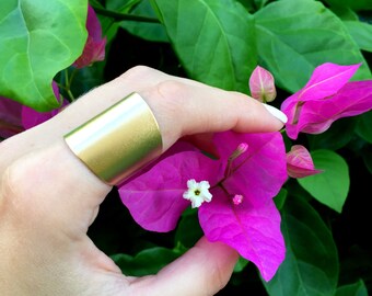 Gold ring, Tube ring, Matte gold ring, Wide tube ring, Statement ring, Adjustable ring, Silver / Gold / Rose gold ring