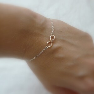 Infinity bracelet, Sterling silver Infinity, Infinity charm, Friendship bracelet, Bridesmaid gift, Dainty bracelet, Everyday bracelet