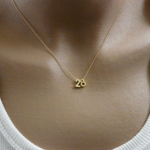 Number necklace, Personalized number necklace, Custom number necklace, Lucky number necklace, Gold number image 4