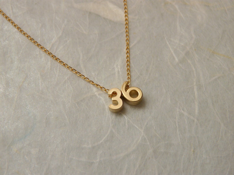 Number necklace, Personalized number necklace, Custom number necklace, Lucky number necklace, Gold number 画像 2