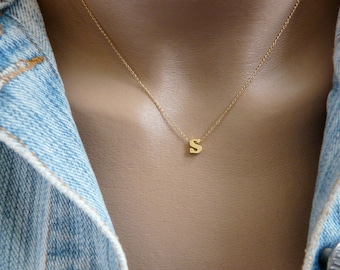 Gold initial Necklace, Minimal initial Necklace,  Tiny initial Necklace,  Name Necklace,  Gold Letter Necklace,  Personalized Name Necklace