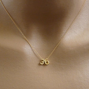 Number necklace, Personalized number necklace, Custom number necklace, Lucky number necklace, Gold number 画像 1