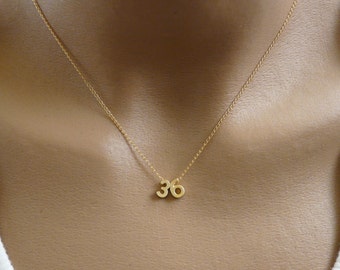 Number necklace, Personalized number necklace, Custom number necklace, Lucky number necklace, Gold number