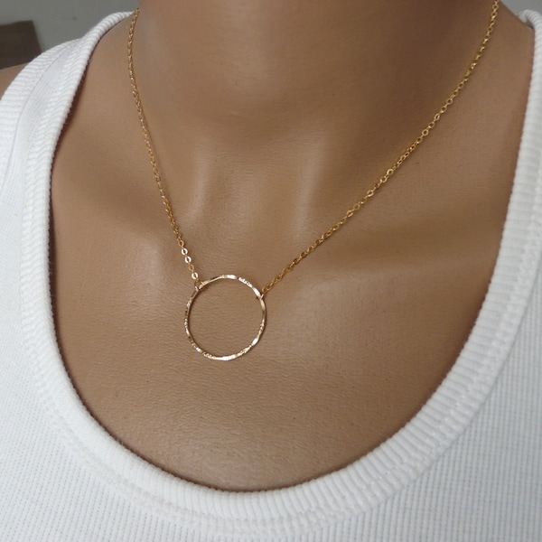 Kreis Halskette, Eternity Gold filled Halskette, Karma Halskette, Einfache Halskette, Jeden Tag Halskette