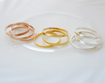 Knuckle Rings, Midi rings, Stacking rings Gold - Silver shiny rings, Set of 9 stack midi rings