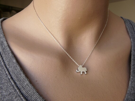 Tiny Elephant Necklace, Sterling Silver Necklace, Delicate