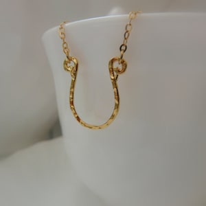 Horseshoe necklace, Gold Filled Horse shoe, Horse shoe pendant, Lucky charm