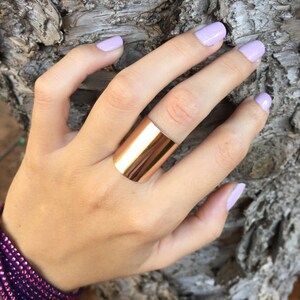 Gold ring, Gold wide ring, Tube ring, Wide tube ring, Statement ring, Adjustable ring, Silver / Gold / Rose gold ring