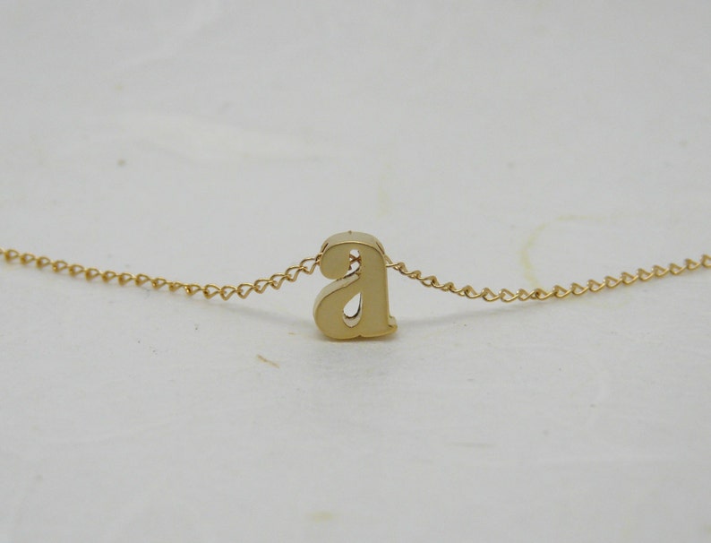 Initial pendant Tiny lowercase Initial Necklace Gold Letter Personalized Initial necklace Bridesmaid gift Initial jewelry