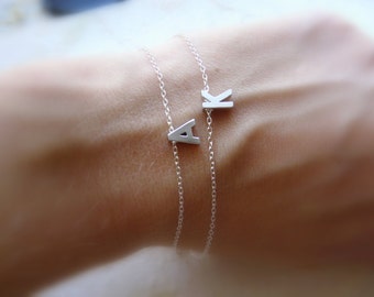 Initial bracelet, Letter bracelet, Personalized bracelet, Simple Tiny bracelet, Bridesmaid bracelet, Minimalist