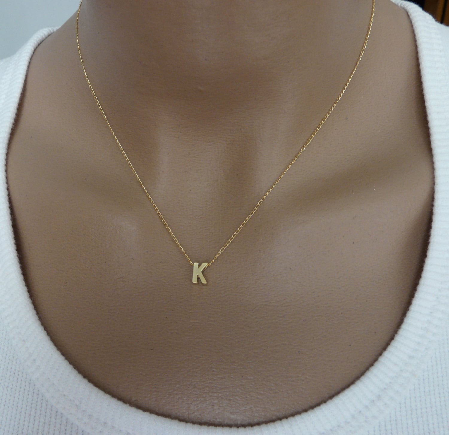 Initial necklace, Dainty initial necklace, Initial jewelry, Initial p…