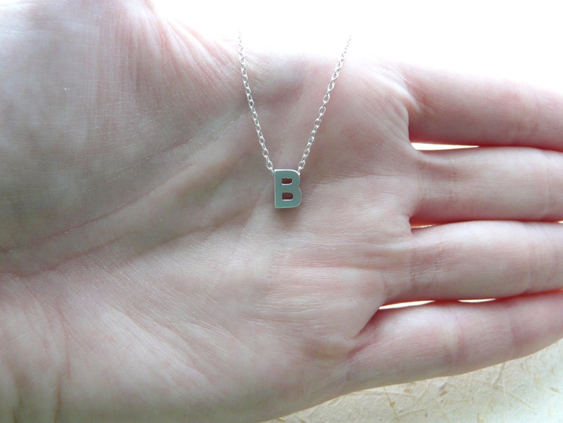 Personalized Initial Necklace Letter Necklace Simple Tiny Etsy