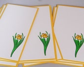 Daffodil Note Card Stationery Set of Ten, Hand Made Daffodil Cards, Flower Note Cards, Flower Stationery Set for Her Teacher Notes