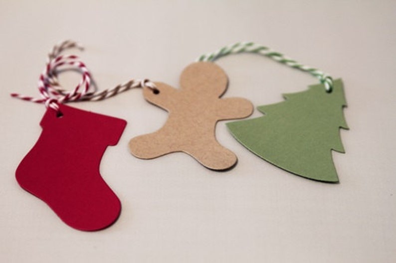 Die Cut Christmas Gift Tags set of Twelve with Stockings Etsy