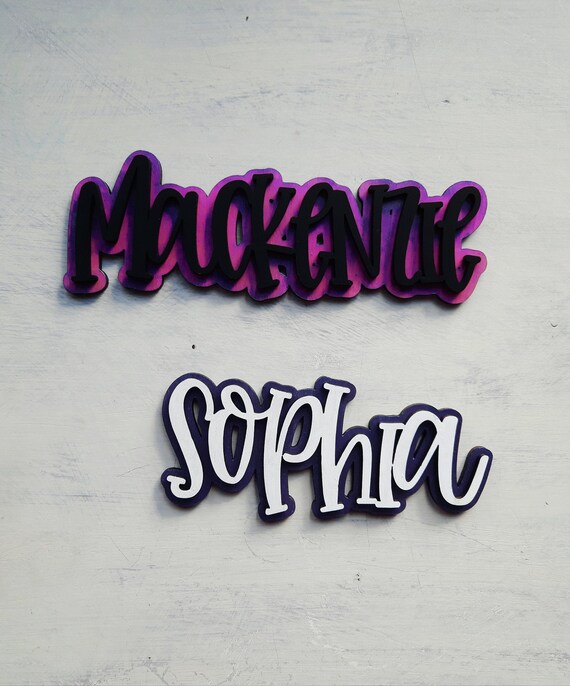 personalized wood name letters print bubble font maple laser etsy