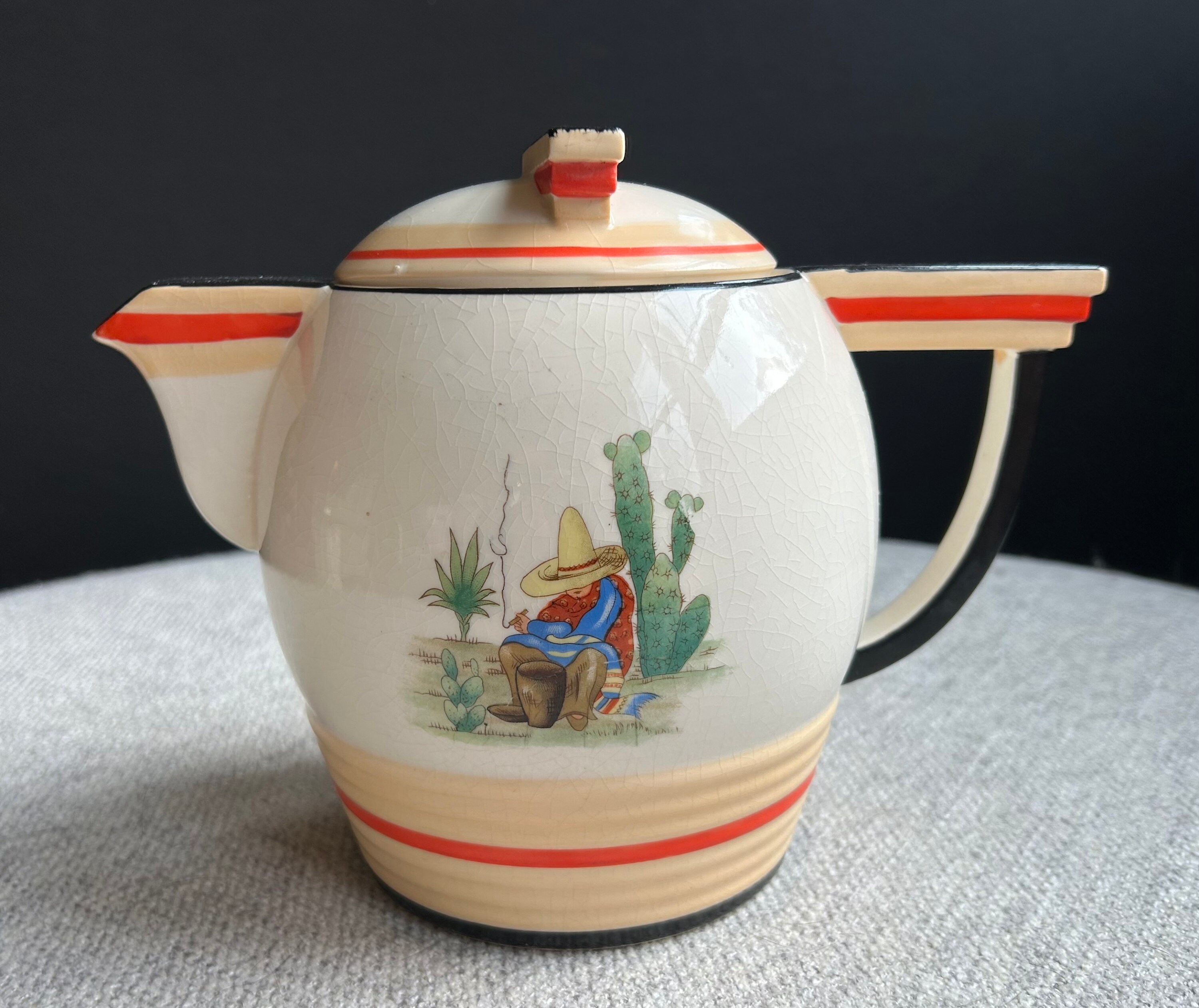 Small Brown Ceramic Hand Painted Tea Pot Made in Japan - I Like Mikes Mid  Century Modern
