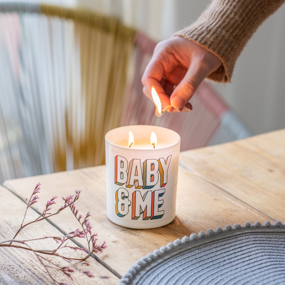 Personalised New Baby Candle / New Mum Candle Gift / Baby and Me