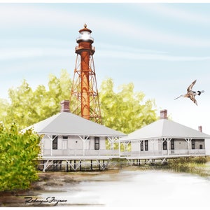 Sanibel Island Art Print of Florida Lighthouse Interior Design Wall Decor Of Sanibel Island Lighthouse For Gift For Friend Of Sanibel Island