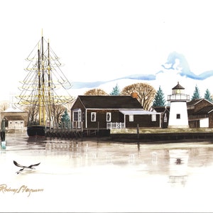 Mystic Seaport Art Print For Connecticut Lighthouse Wall Decor Mystic Seaport Lighthouse Picture For Wall Decor Present Of Mystic Seaport