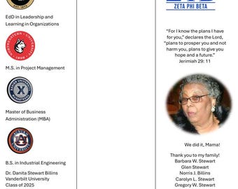 Reserved for Danita Billins /One Custom Embroidered Graduation Stole