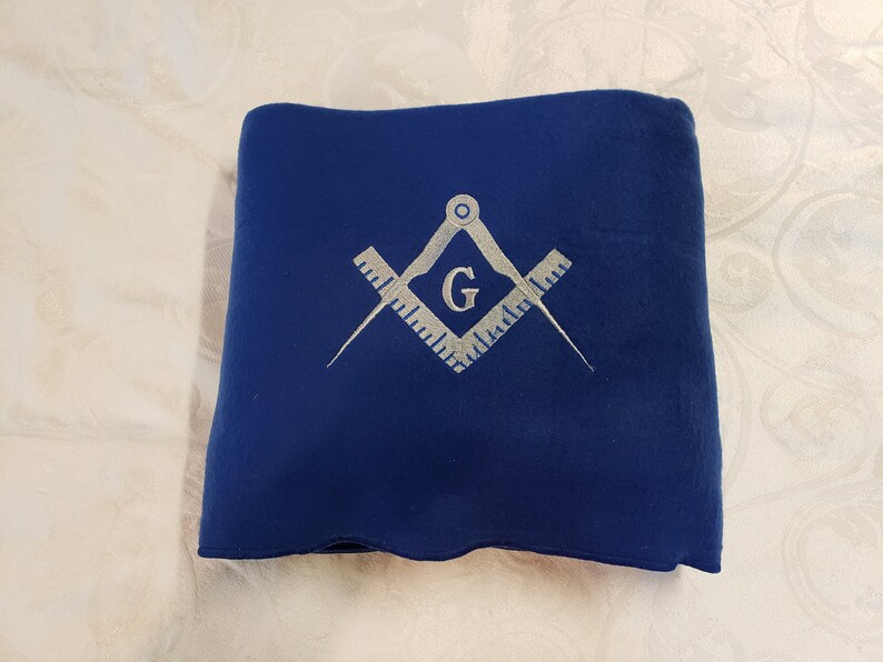 MASON SQUARE BLANKET60 X 50 Mason Square Throw Blanket 60 x 50 Royal Blue Embroidered Mason Square Stadium BlanketFraternal Blanket