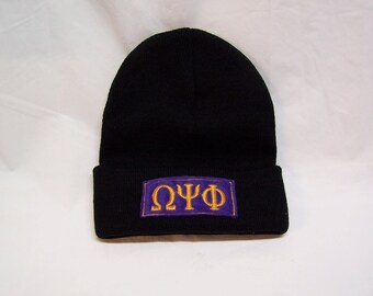 OMEGA PSI PHI Greek Letter Beanie Omega 