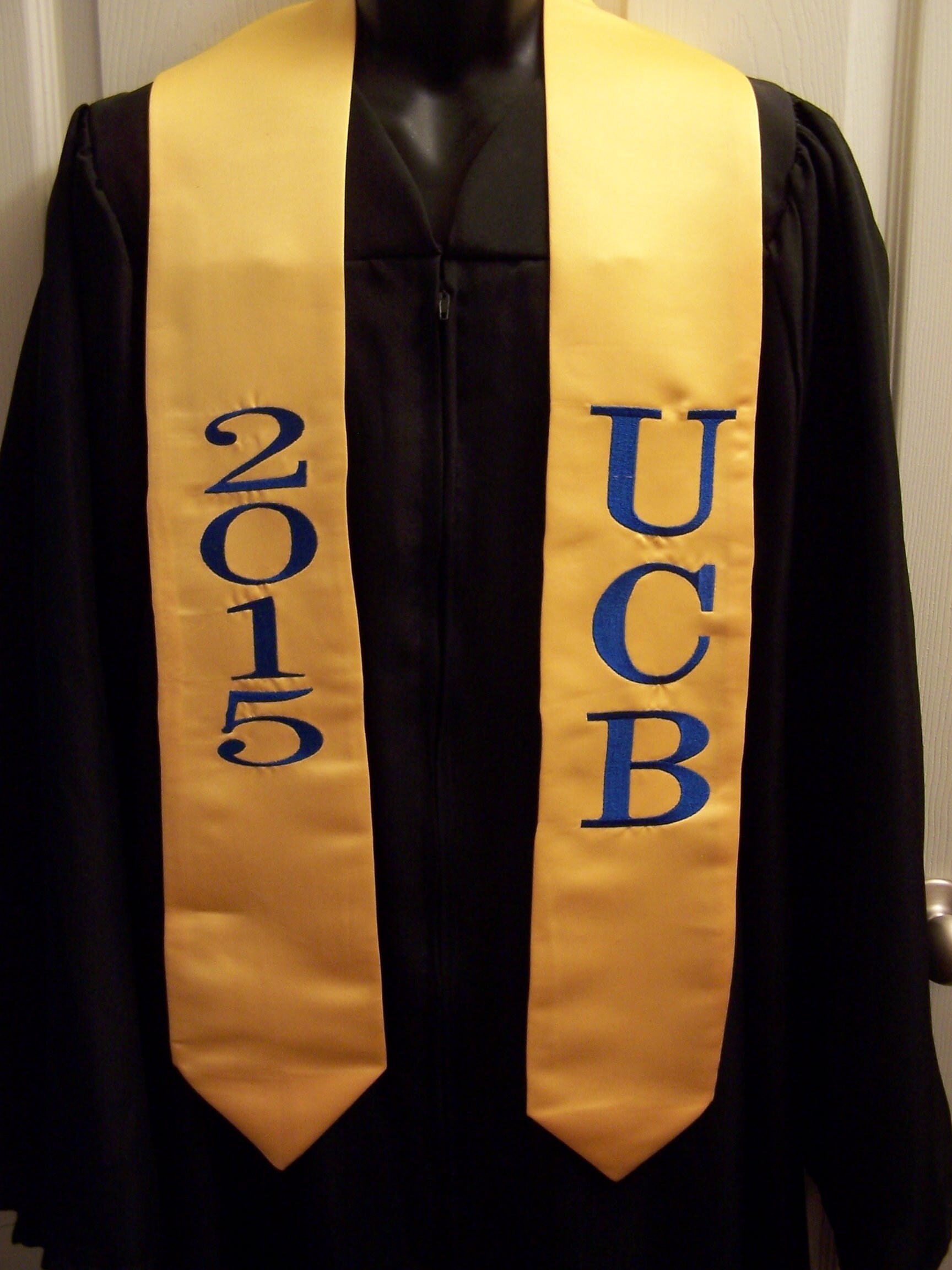 GOLD Greek Letter Embroidered Satin Graduation Stole/Sigma Gamma Rho