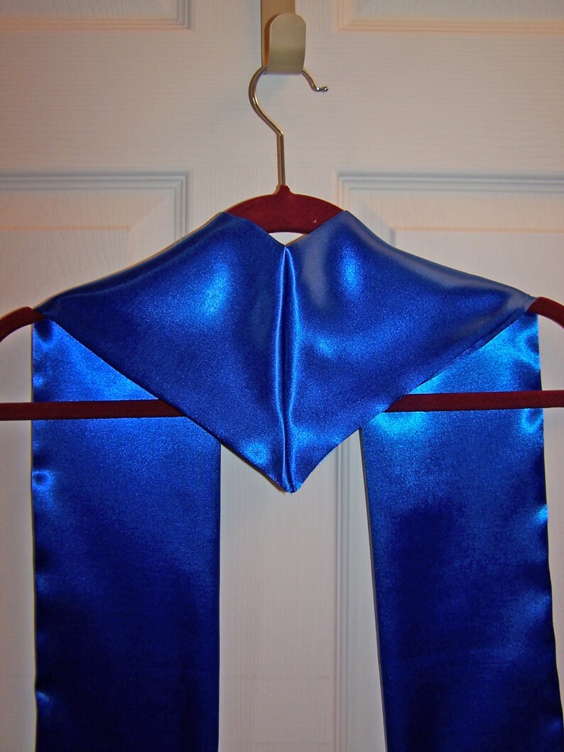 Royal blue satin graduation stole wgreek letter jessecmault  etsy