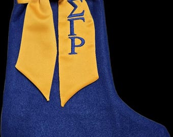 Personalized Embroidered Sorority & Fraternity Christmas Stocking/Greek Letter Stocking/Custom Holiday Stocking