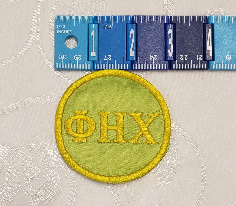Greek Letter Embroidered 3 Round PatchCustom Embroidered FraternitySorority PatchDevine Nine Greek Lettered Patch