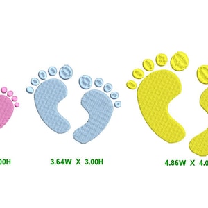 INFANT/BABY FEET Machine Embroidery/Hus,Jef,Dst,Exp,Sew,Pes,Vp3,Xxx,T09,T05,Ksm,Swf,Pec,Zsk/3.35 Inches
