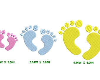 INFANT/BABY FEET Machine Embroidery/Hus,Jef,Dst,Exp,Sew,Pes,Vp3,Xxx,T09,T05,Ksm,Swf,Pec,Zsk/3.35 Inches