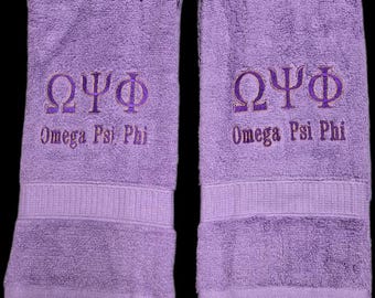 Omega Psi Phi Hand Towels/QUE hand towel/Omega Greek Letter Hand Towel Towel