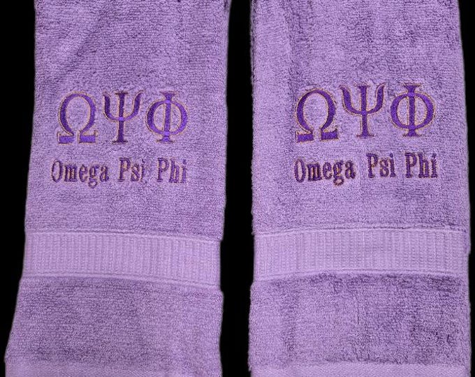 Omega Psi Phi Hand Towels/QUE hand towel/Omega Greek Letter Hand Towel Towel