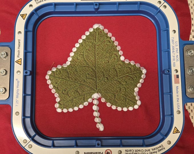 LARGE IVY LEAF w Pearls Border Machine Embroidery File/Hus,Jef,Dst,Exp,Sew,Pes,Vp3,Xxx,T09,T05,Ksm,Swf,Pec,Zsk/