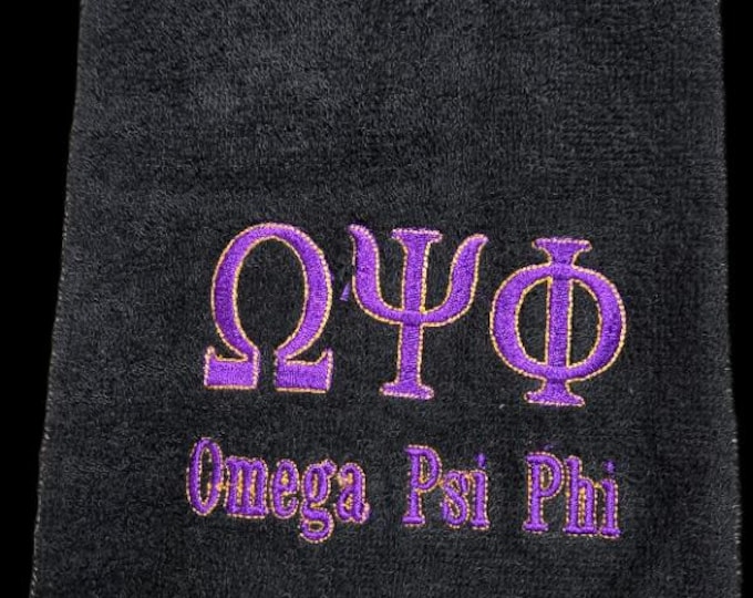 Omega Psi Phi Hand Towels/QUE hand towel/Omega Greek Letter Hand Towel Towel