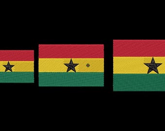 Ghana Flag Machine Embroidery File: 8 Formats (Digital Download)